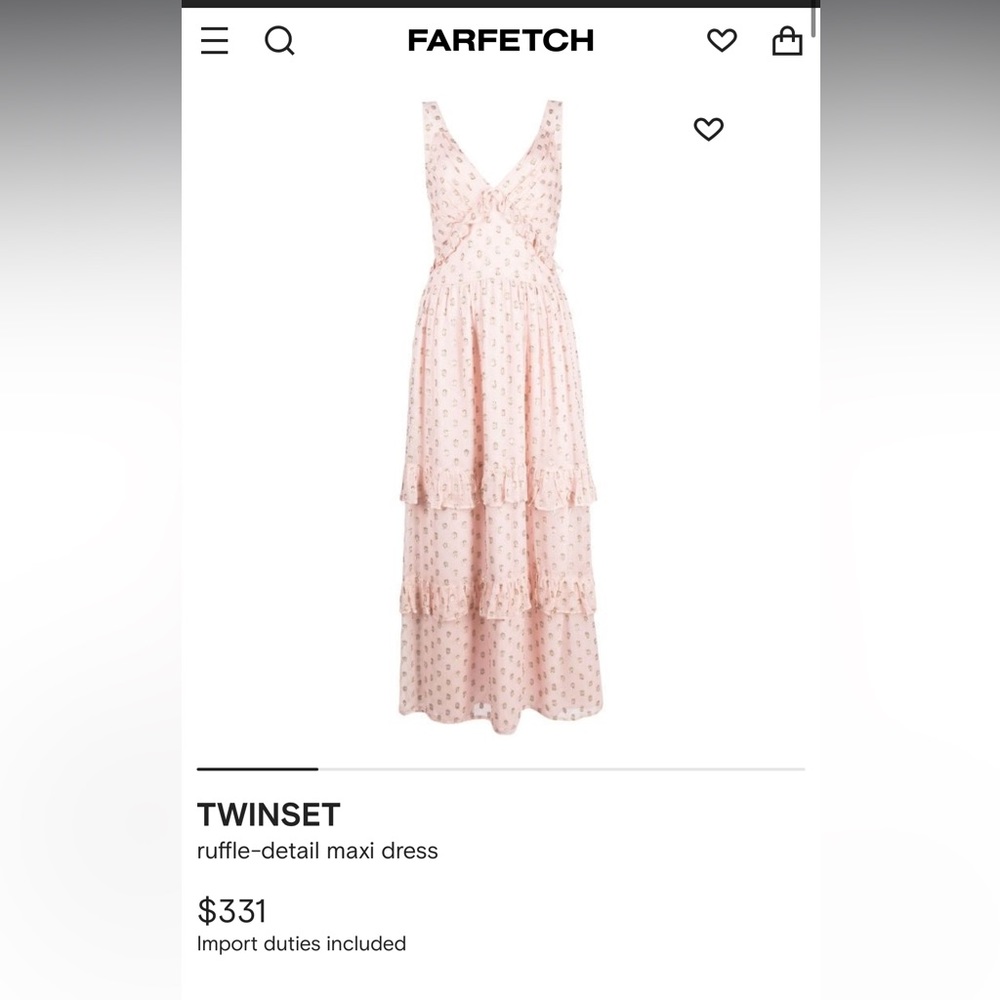 TWIN-SET ruffle detail maxi dress